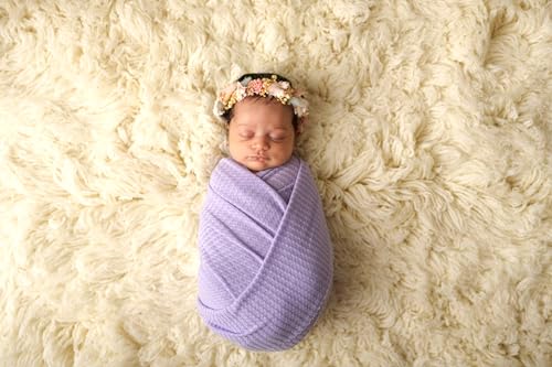 Baby Wrap. Newborn Photography Prop. Swaddle Blanket for Boy or Girl. Perfect for Baby Photoshoots and Gifts. (Lilac) - color: Lilac