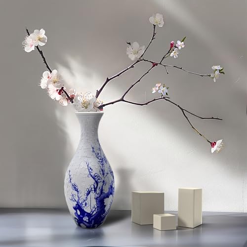 3D Puzzle Vase for Adults,160-Piece Unique Curved Plastic Flower Vase,House Warming Gift for Flower Arrangements and Home Decor, for Mom (Plum Blossom) - color: A-plum Blossom