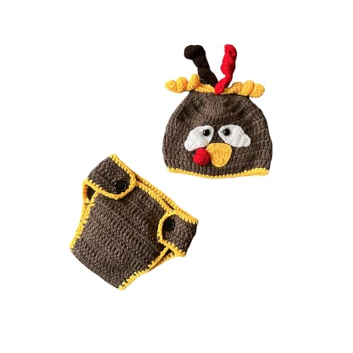Christmas Newborn Baby Photography Props Outfits Halloween Turkey Hat Short Hat Pants Set Infant Baby Boy Girl Photoshoot 