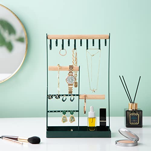 ProCase Cute Jewelry Stand, Aesthetic Jewelry Organizer for Dresser Vanity, Jewelry Holder Display for Necklaces Earrings, Gifts for Teen Girls Women, Bedroom Dorm Decor -Medium, Green - color: Green, size: 12.6" Height
