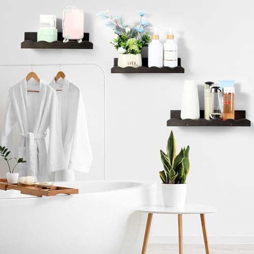 Suzile 2 Pcs Scalloped Shelves Wall Floating Shelves Set for Room, Bathroom, Bedroom, Cute Room Decor Aesthetic and Books, Toys, Photo Frames Storage(16.5",Black) - color: Black, size: 16.5"