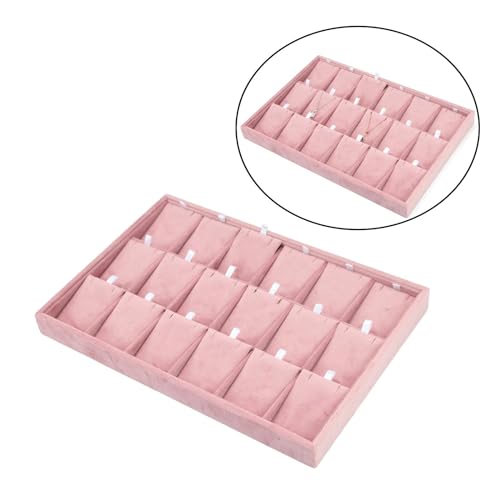 DYNWAVE Jewelry Organizer Jewelry Drawer Insert High End Velvet Jewelry Display Holder Jewelry Storage for Home Gifts for Girls Women - color: Pink Necklace Tray