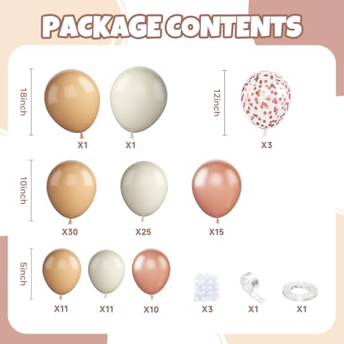 Rose Gold Arch Kit,Boho Balloon Garland with Nude and Metallic Rose Gold White Sand Balloons for Wedding Birthday Baby Shower Bachelorette Mother’s Day Girls Women Birthday Party Decorations - color: Rose Gold