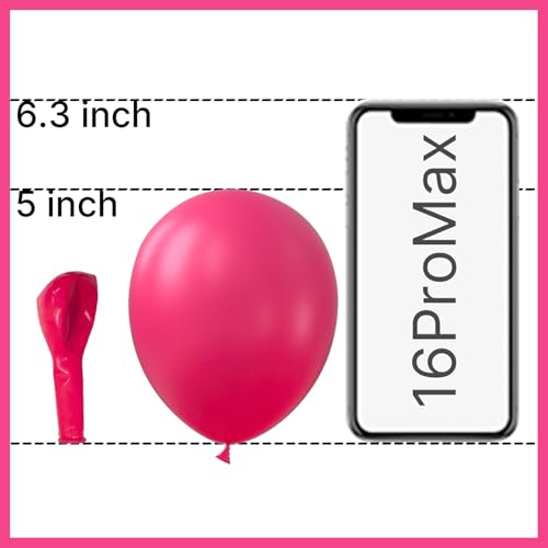 PartyWoo Hot Pink Balloons 50 pcs 5 Inch Small Mini Dark Pink Magenta Fuchsia Latex Balloons for Wedding Baby Shower Gender Reveal Valentine's Day Bachelorette Birthday Party Decorations Pink-Y12 - color: Pink-y12, size: 5 inch