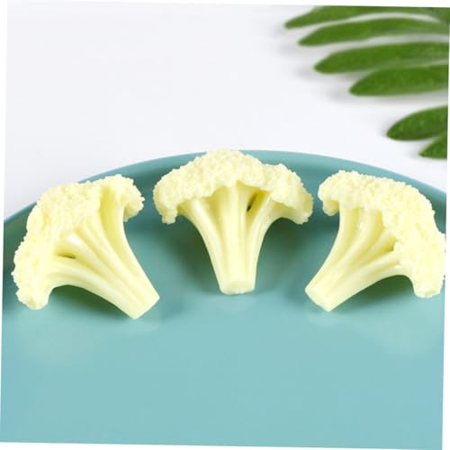 Cabilock 4Pcs Lifelike Cauliflowers Models Decorative Faux Vegetables for Restaurant Simulation Food Props with Bright Colors and Texture Easy to Clean for Photography and Teaching