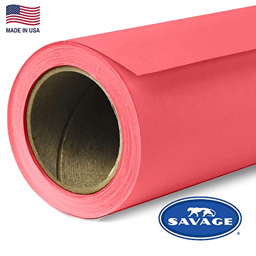 Savage Seamless Paper Photography Backdrop - Color #92 Flamingo, Size 86 Inches Wide x 36 Feet Long, Backdrop for YouTube Videos, Streaming, Interviews and Portraits - Made in USA - size: 86 in x 36 ft