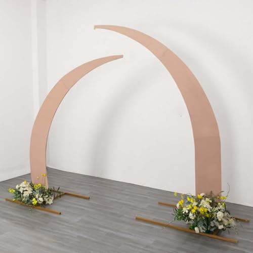 Efavormart 2 Pack Nude Spandex Half Crescent Moon Arch Covers, Double-Sided Fabric Backdrop Sleeves for 6.5ft and 8ft Curved Stand Decor - color: Nude, size: Cover Set - 6.5ft & 8ft