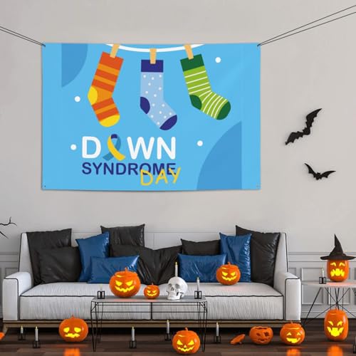 World Down Syndrome Awareness Day Backdrops 47 * 71 Inches Holiday Party Photography Background Indoor Outdoor Festival Photo Banner Booth Props Wall Decoration - color: White