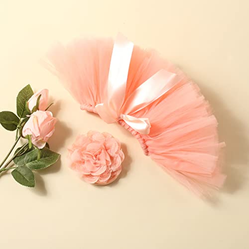 Ylsteed Newborn Girls Photography Prop Infant Tutu Skirt Newborn Lace Tulle Skirt Girl Photo Shoot Outfits Infant Princess Costume Clothes Photo Props-Snow Bud Color - color: Snow-bud Color