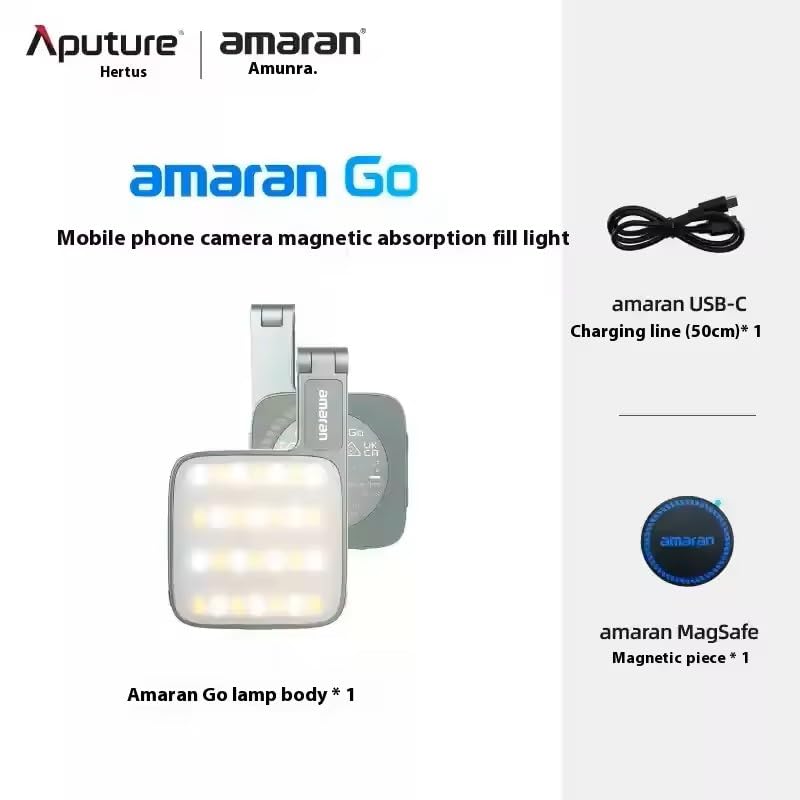Magnetic Selfie Phone Light,Amaran Go Dual LED Light Source with Adjustable Mirror Light CCT 2700K-6500K,Rechargeable for Selfie,Makeup,Video Conference,TikTok,for iPhone & Android (Green) - color: Green