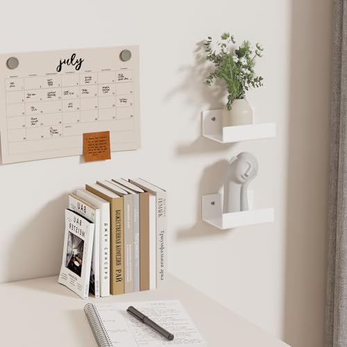 5 Inches U Shape White Acrylic Wall Shelves 2 Pack, Acrylic Small Shelves for Books, Home Décor, Digital Clock, Speaker, Toiletries - color: White, size: 5 Inch