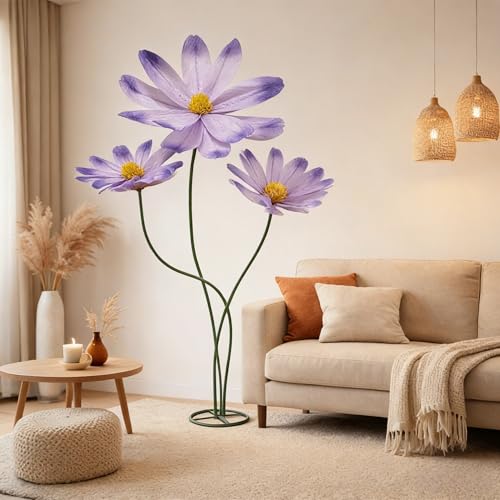 Giant Paper Flowers for Decoration, 5.9 Ft Large Daisy Flowers Artificial, Wedding Decorations for Reception, Halloween Birthday Party Background Garden Home Decor Shop Window Display - color: D-purple, size: 1 Base