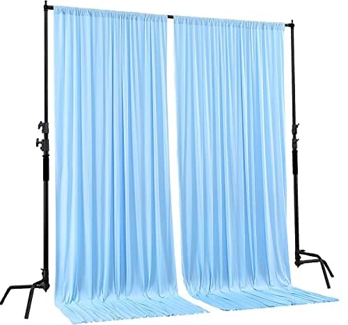 AK TRADING CO. 10 feet x 10 feet Polyester Backdrop Drapes Curtains Panels with Rod Pockets - Wedding Ceremony Party Home Window Decorations - Light Blue (DRAPE-5X10-LTBLUE) - color: Light Blue, size: 60"W x 120"L (Pack of 2)