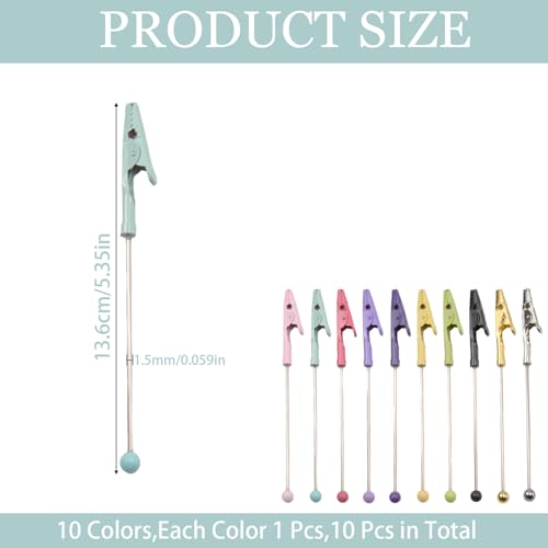 10 Pcs Beadable Alligator Photo Clips Metal Wire Alligator Clamp Long-Tailed Place Card Holder for Picture Note Menu Memo DIY Crafts 10 Colors - size: Style A