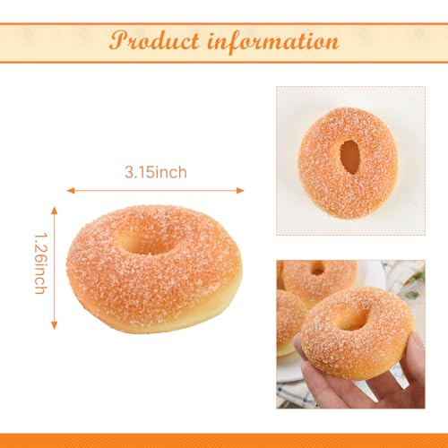 Artificial Doughnuts, 4 Pcs Fake Doughnuts Simulation Realistic Bread Food Models for Home Kitchen Bread Shop Display Photography Props