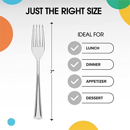 Party Solids Clear Plastic Forks 200 Pieces Clear Forks Disposable Utensils Heavy Duty Plastic Cutlery Set Disposable Cutlery Sets Flatware Sets Silverware Set Party Supplies & Party Tableware - color: Clear