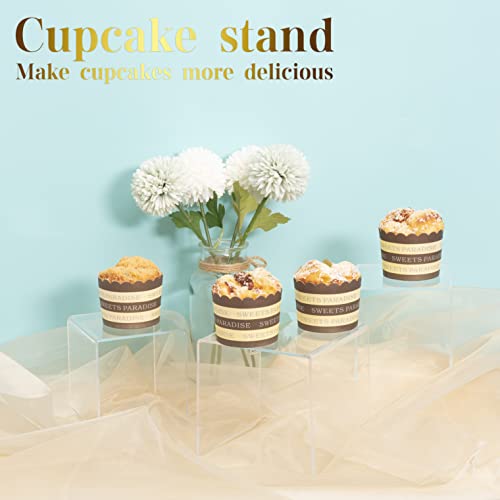 Acylic Riser Square Display Stand For Cupcakes, Arts and Crafts (Clear, 8P-4INCH) - color: Clear, size: 8P-4INCH