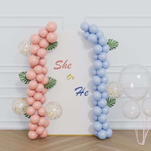 UDEAR 6.6FT Metal Arch Stand with White Cover, Arc Design with Fitted Cover, for Weddings, Parties, Baby Showers, Climbing Plants, Photo Backdrops - color: Gold with White Cover, size: 6.6FT