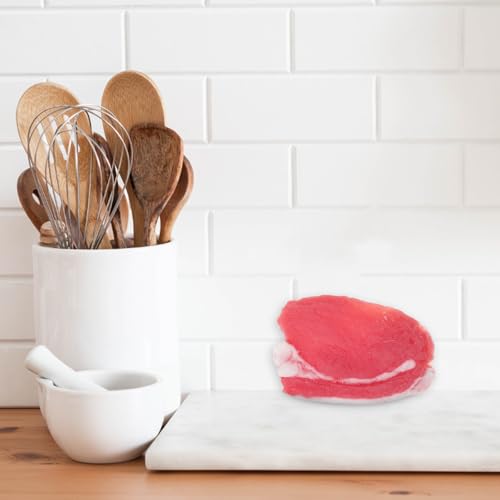 LUOZZY 2pcs Realistic Fake Pork Slices Model Fresh Meat Display for Restaurant Kitchen Decoration Table Cabinet Props Photography and Food Styling