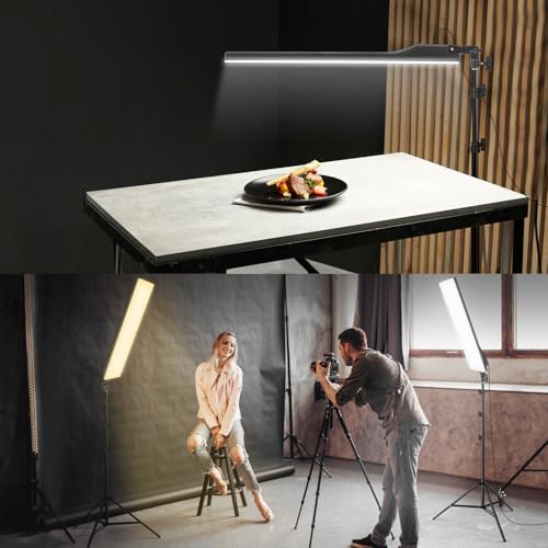 LED Video Light Kit 23.6", 2 Pack Photography Lighting 2500-7500K Dimmable Photo Studio Light 36W Streaming Light with Remote Control & Stand for YouTube TikTok Video Recording Gaming (23.6 inch)