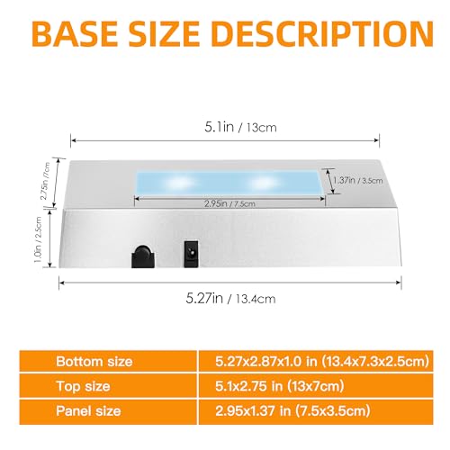 EUSTUMA LED Light Base Rectangle Display Stand In A Variety of Colors,Lighted Up Stand Color Changing Small LED for 3D Glass Crystal Art,Holiday Party Decoration. (Silver, Medium) - color: Silver, size: Medium