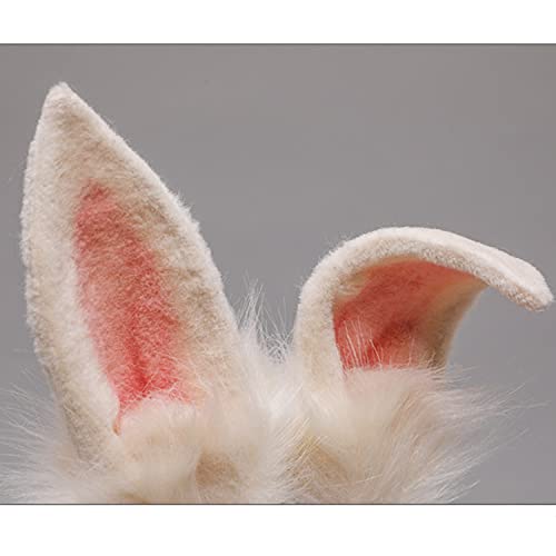 Faylay Bunny Ear Women Rabbit Ear Faux Fur Headband Cosplay Headwear - color: Rbte-pink