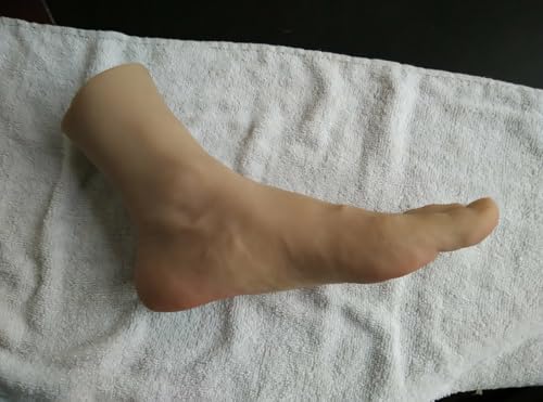 Short Silicone Lifesize Male Mannequin Foot with Bone Display Jewerly Sandal Shoe Sock Display Art Sketch, 1 Pair Man Foot Model