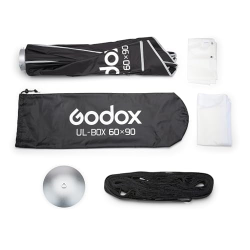 Godox 24”x35” Strip Softbox with Bowens Mount, UL-BOX-60x90 Folding Quick Release Rectangular Softbox Foldable Soft Box with Grid, Diffuser for Godox SMALLRIG/Neewer/Aputure