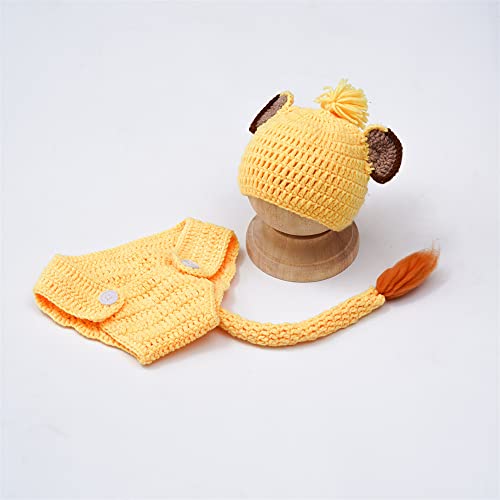 Zeroest Newborn Photography Props Outfits, Crochet Lion Sets for Baby photoshoot Infants Girl Boy Picture Photo Costume