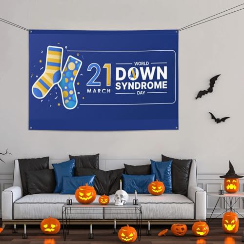 World Down Syndrome Day 321 Awareness Support Backdrops 47 * 71 Inches Holiday Party Photography Background Indoor Outdoor Festival Photo Banner Booth Props Wall Decoration - color: Orange