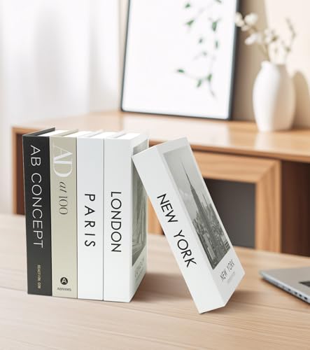 5Pcs Decorative Books for Home Decor - Premium Faux Books for Decoration | Coffee Table Book Decor, Modern Aesthetic Fake Books for Living Room, Office