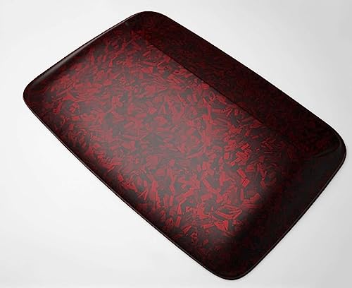 60"x60" (5FTx5FT) PET Marble Forged Carbon Fiber Textured Matte Red Vinyl Wrap Auto Car Sticker Decal Film Sheet Bubble Free Air Release Technology with Tool Kit - size: 60"x60" (5FTx5FT)