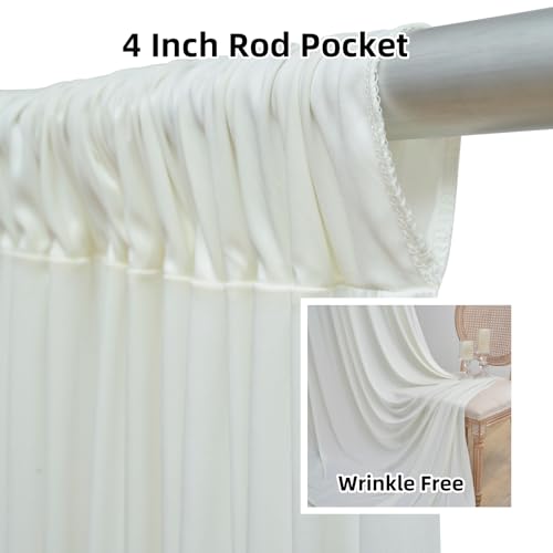 10ftx12ft Ivory Backdrop Curtains for Wedding-Wrinkle Free Backdrops Curtain Drapes Fabric Decorations Photo Back Drop Cloth for Baby Shower Photography Stage Reception 2Panels 12ft(H) x 5ft(W) - color: ivory, size: W5' x H12'(2 panels)