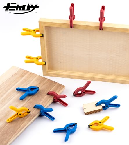 12 Pack Plastic Spring Clamps, 2.5 Inch Heavy Duty Spring Clips for Crafts & Professional Backdrop Clips & Woodworking