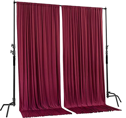 AK TRADING CO. 10 feet x 10 feet Polyester Backdrop Drapes Curtains Panels with Rod Pockets - Wedding Ceremony Party Home Window Decorations - Burgundy (DRAPE-5x10-BURGUNDY) - color: Burgundy, size: 60"W x 120"L (Pack of 2)