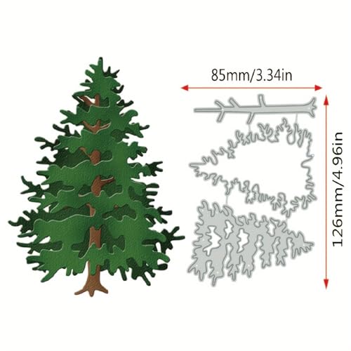 Lapoo Festivals Metal Cutting Die for Scrapbooking - Durable, Cut Stencils for DIY Scrapbook Photo Album Decorative Paper Card, Card Making Supplies, Embossing (A Christmas Tree Set 5 x 3.3 in) - style: A Christmas Tree Set 5 x 3.3 in