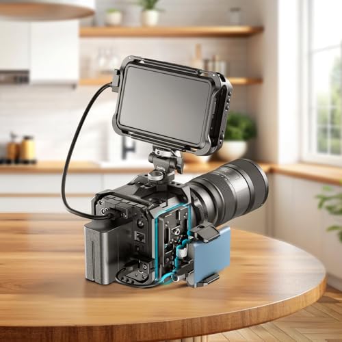 SMALLRIG Extension Cheese Plate, Multifunctional Mounting Plate with 1/4" and 3/8" Threaded Holes, Cold Shoe Mounts, and 3/8"-16 Locating Hole for ARRI, Fits for Camera Rig, DSLR Accessories - 4887