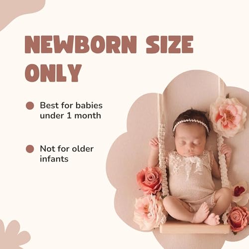 DICHA Newborn Photography Props Swing Photo Props-Wooden Macrame Seat for Baby Photo Shoots-Handmade Photo Prop with Clips for Studio Posing-NOT Toy-Natural Wood 0-1 M - color: Nature wood, size: 0–1M