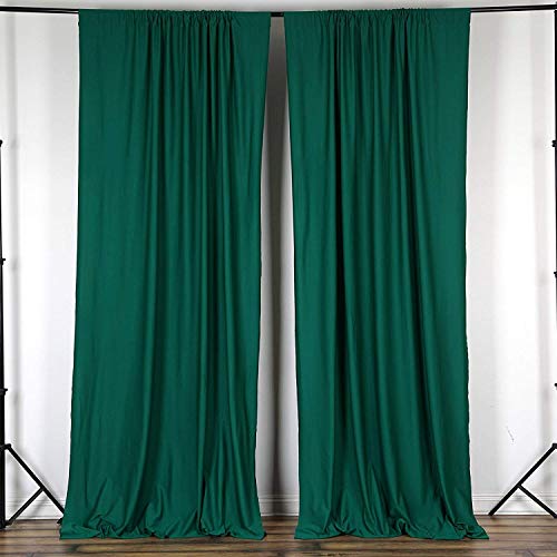AK TRADING CO. 10 feet x 8 feet IFR Polyester Backdrop Drapes Curtains Panels with Rod Pockets - Wedding Ceremony Party Home Window Decorations - Hunter Green - color: Hunter Green, size: 10 ft x 8 ft