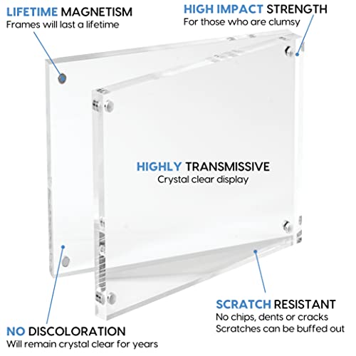 Mammoth DuraClear Magnetic Picture Frame 4x4 - Frameless Polaroid and Wallet Size Photo Holder - Ideal for Modern, Minimalist Decor - size: 4x4 Frame
