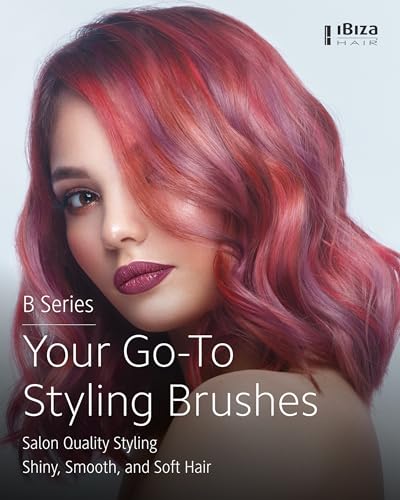 Ibiza Hair Boar Bristle Round Brush (B4-65mm) | Blonde Bristles & Cork Handle | Ideal for Color Treated Tresses | Crown Volume | Adds Shine & Texture for Medium to Long Styles - size: B4