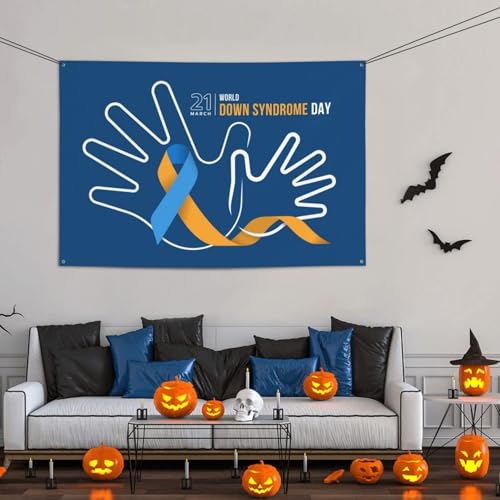 World Down Syndrome Day 321 Awareness Support Backdrops 47 * 71 Inches Holiday Party Photography Background Indoor Outdoor Festival Photo Banner Booth Props Wall Decoration - color: Brown