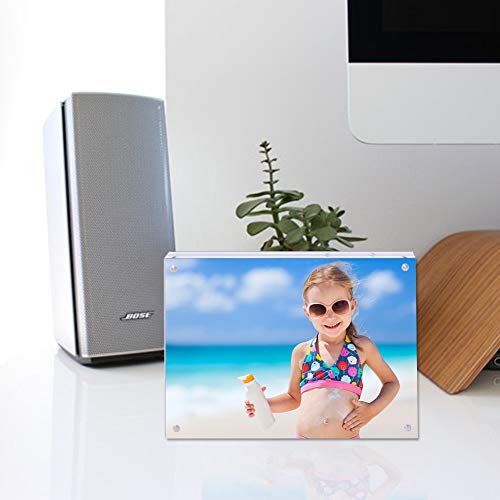 Premium Acrylic Photo Frame 4x6-5 Pack Gift Box Package, Clear Free Standing Desktop Magnetic Frame Double Sided Best Gift for Family, Perfect Decorate Birthday Wedding Party - size: 4x6"-5