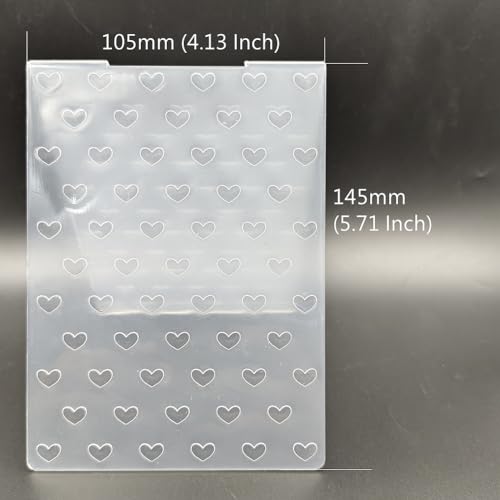 A6 Size Plastic Embossing Folder Valentine's Day Love Heart Card Background Paper Crafts Plastic Textured Impressions for Card Making Scrapbooking