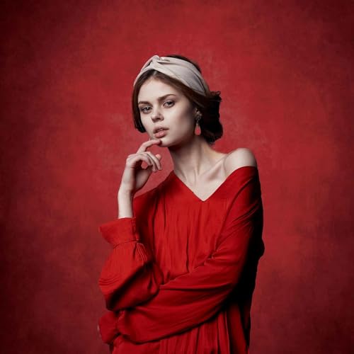 Abstract Professional Photography Backdrop for Portrait Photo Props Booth Background Photoshoot Studio with Polyester Fabric Roller Pocket on Top (6x8ft,Red,No Stand) - color: Red, size: 6'x8'