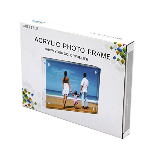 AMEITECH Acrylic Photo Frames,3.5x5'' Double Sided Magnetic Picture Frame, Desktop Frameless Postcard Display - size: 3.5 x 5 inch