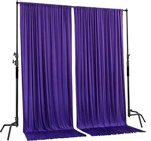AK TRADING CO. 10 feet x 10 feet Purple Polyester Backdrop Drapes Curtains Panels with Rod Pockets - Wedding Ceremony Party Home Window Decorations (DRAPE-5x10-PURPLE) - color: Purple, size: 60"W x 120"L (Pack of 2)