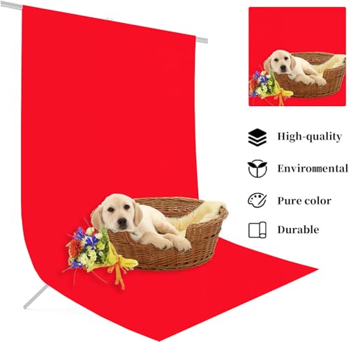 6x9 Ft Red Backdrop Background for Photography Photo Booth Backdrop for Photoshoot Background Screen Video Recording Parties Curtain - color: Red, size: 6 x 9 ft