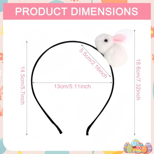Pvoiue Easter Bunny Headband - Cute Plush Rabbit Hair Band for Women - color: White