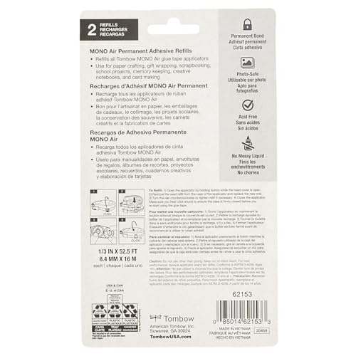 Tombow Mono Air Touch Adhesive, Refill 2-Pack